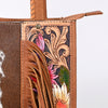 ADBG1086 American Darling Hair-on Cowhide Tote Bag with Hand-Tooled Leather and Fringes