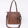 ADBG1086 American Darling Hair-on Cowhide Tote Bag with Hand-Tooled Leather and Fringes
