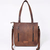 ADBG1086 American Darling Hair-on Cowhide Tote Bag with Hand-Tooled Leather and Fringes
