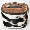 ADBGA411 American Darling Hair-On Hide Jewelry Case with Tooled Leather Top and Spacious Interior