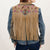 ADBZ030 Boho Western Denim Blazer with Beaded Genuine Suede & Fringe Back