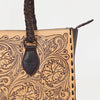 ADBGZ757 Tall Western Tote - Hand Tooled Leather Bag with Braided Handles