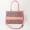 LC-ADBGZ762B Tote Hand Tooled Genuine Western Leather Women Bag