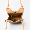 ADBGZ767 Natural Vertical Tote Bag - Hand Tooled Leather Western Purse