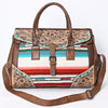 ADBG1191 American Darling Western Duffel Bag Hand Tooled Leather Saddle Blanket