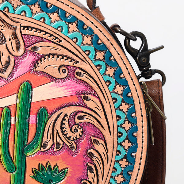 ADBG1192 American Darling Western Canteen Bag Hand Tooled Genuine Leather Crossbody