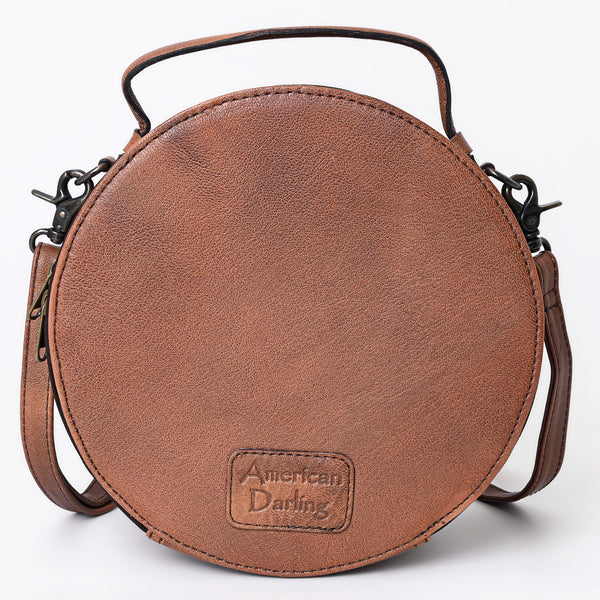 ADBG1192 American Darling Western Canteen Bag Hand Tooled Genuine Leather Crossbody