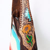 ADBG803 American Darling Hand Tooled Leather Hobo Bag with Hand Woven Saddle Blanket and Fringes