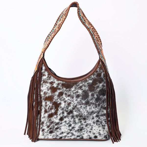 ADBG803 American Darling Western Hobo Bag Hair-On Cowhide & Tooled Leather Shoulder Purse