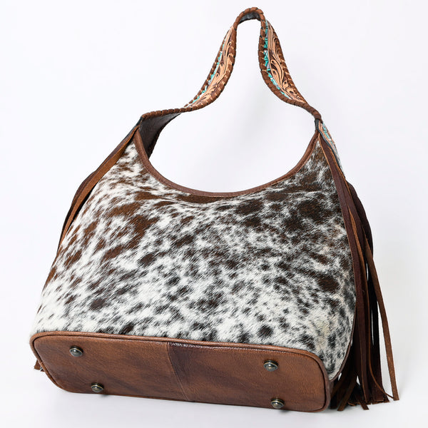 ADBG803 American Darling Western Hobo Bag Hair-On Cowhide & Tooled Leather Shoulder Purse
