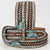 ADBLF221 Turquoise Rodeo Cowboy Hand-Tooled Leather Belt with Silver Buckle