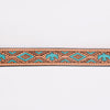 ADBLF173 Western Handtooled Leather Belt - Turquoise Thunderbird & Tribal Geometric Design