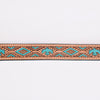 ADBLF173 Western Handtooled Leather Belt - Turquoise Thunderbird & Tribal Geometric Design