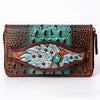 ADBG1195 American Darling Western Organizer Bag Crocodile Embossed Hand Tooled Leather