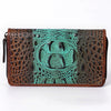 ADBG1195 American Darling Western Organizer Bag Crocodile Embossed Hand Tooled Leather