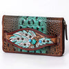 ADBG1195 American Darling Western Organizer Bag Crocodile Embossed Hand Tooled Leather