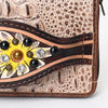 ADBG1195 American Darling Western Organizer Bag Crocodile Embossed Hand Tooled Leather