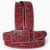 ADBLF233 Red Tooled Leather Belt with Matching Floral Buckle