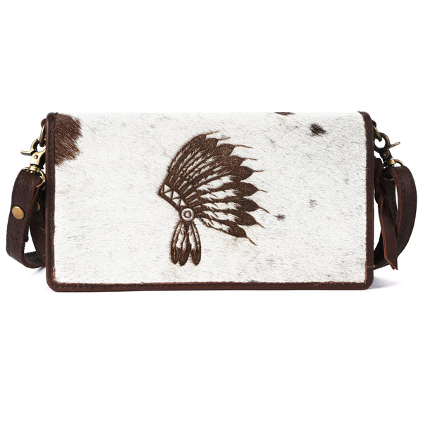 ADBGM169 Hair-On Leather Western Crossbody Purse with Western Scene