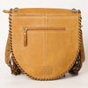 ADBGA413 American Darling Genuine Leather Rivetted Fringe Western Messenger Bag