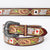 LC-ADBLF156 Tooled Leather Belt - Poker Card Floral Design with Hand-Painted Accents