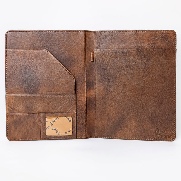 ADBG1040 American Darling Crocodile Embossed Hand Tooled Leather Western Portfolio Bag