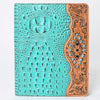 ADBG1040 American Darling Crocodile Embossed Hand Tooled Leather Western Portfolio Bag
