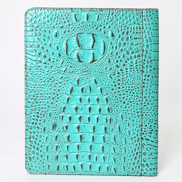 ADBG1040 American Darling Crocodile Embossed Hand Tooled Leather Western Portfolio Bag