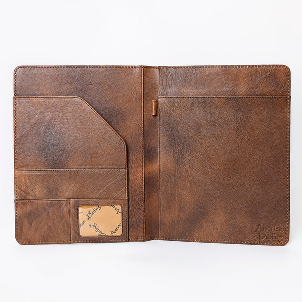 ADBG1040 American Darling Crocodile Embossed Hand Tooled Leather Western Portfolio Bag