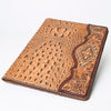 ADBG1040 American Darling Crocodile Embossed Hand Tooled Leather Western Portfolio Bag