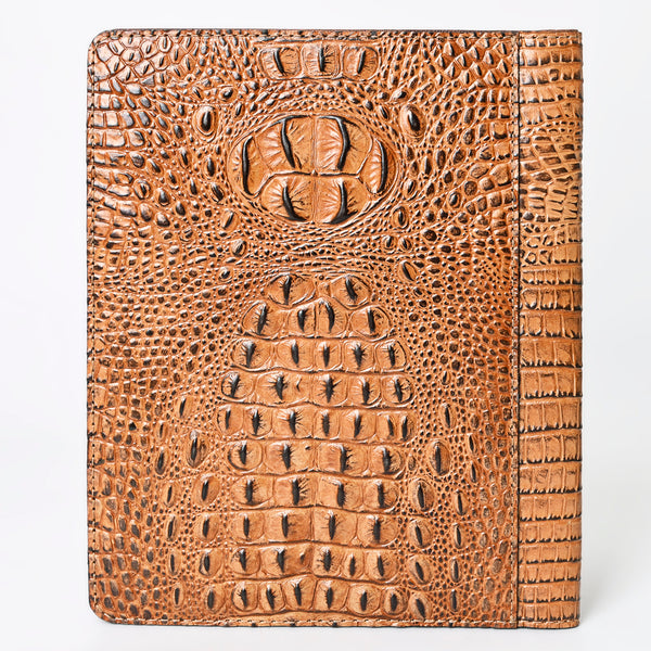 ADBG1040 American Darling Crocodile Embossed Hand Tooled Leather Western Portfolio Bag