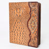 ADBG1040 American Darling Crocodile Embossed Hand Tooled Leather Western Portfolio Bag