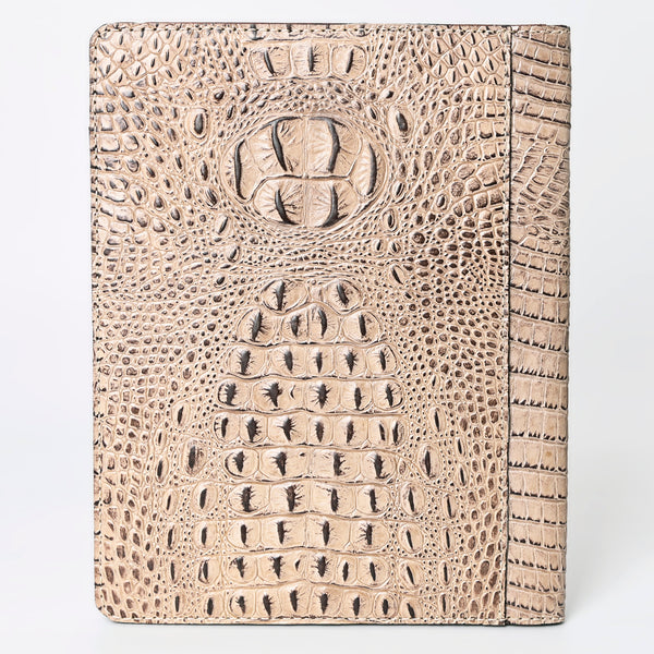 ADBG1040 American Darling Crocodile Embossed Hand Tooled Leather Western Portfolio Bag