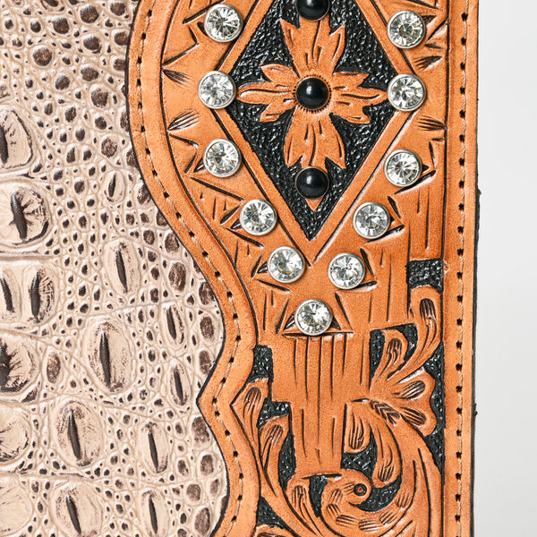 ADBG1040 American Darling Crocodile Embossed Hand Tooled Leather Western Portfolio Bag