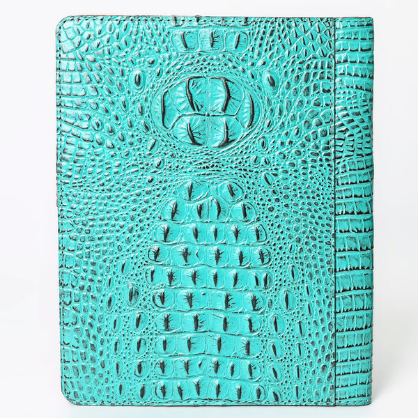 ADBG1040 American Darling Crocodile Embossed Hand Tooled Leather Western Portfolio Bag