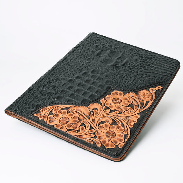 ADBG1040 American Darling Crocodile Embossed Hand Tooled Leather Western Portfolio Bag