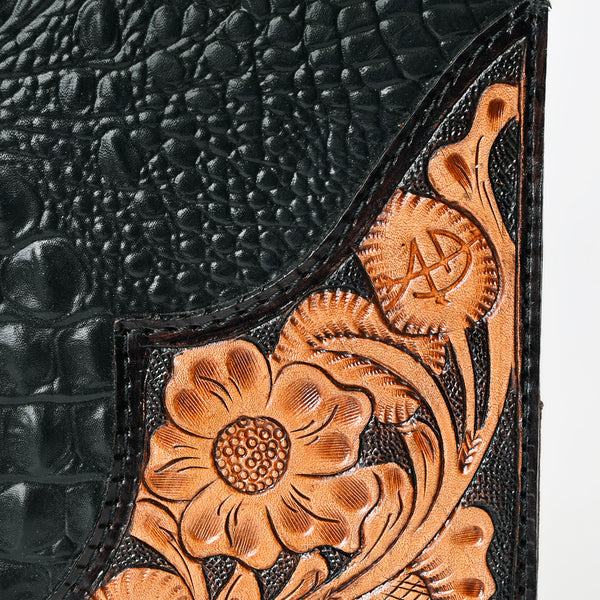 ADBG1040 American Darling Crocodile Embossed Hand Tooled Leather Western Portfolio Bag