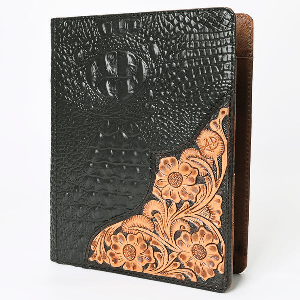ADBG1040 American Darling Crocodile Embossed Hand Tooled Leather Western Portfolio Bag