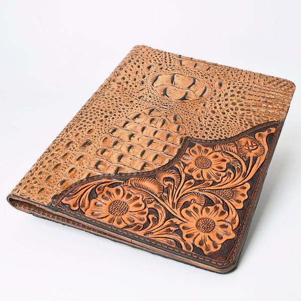 ADBG1040 American Darling Crocodile Embossed Hand Tooled Leather Western Portfolio Bag