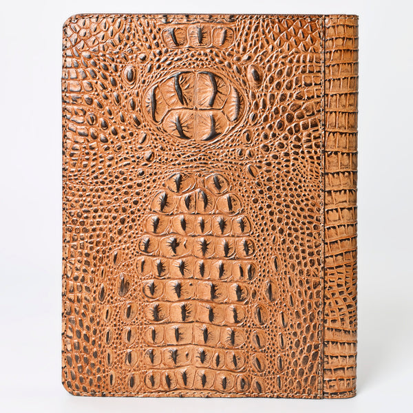 ADBG1040 American Darling Crocodile Embossed Hand Tooled Leather Western Portfolio Bag