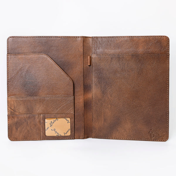 ADBG1040 American Darling Crocodile Embossed Hand Tooled Leather Western Portfolio Bag