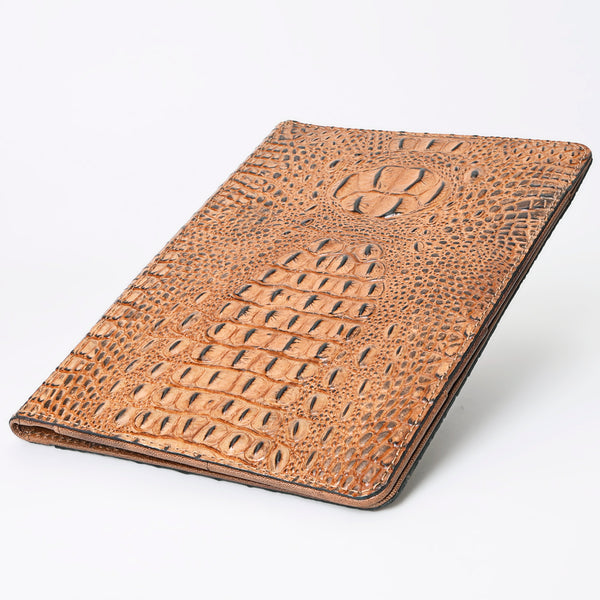 ADBG1040 American Darling Crocodile Embossed Genuine Leather Western Portfolio Bag