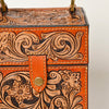 ADBGA417 American Darling Hand Tooled Floral Carved Leather Jewelry Case Western Box