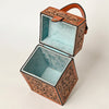 ADBGA463 American Darling Hand Tooled Leather Floral Carved Western Jewelry case
