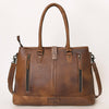 ADBG1213 American Darling Western Hand-Tooled Genuine Leather Tote Bag -Floral Carved Designer Handbag
