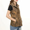 LC-ADJKT036 Genuine Vintage Leather Women Shirt Jacket Dress