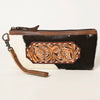ADBG344 American Darling Hand Tooled Leather Wristlet Bag
