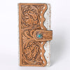 KBG241 American Darling Hair on Hide & Harness Leather Western Tooled Wallet