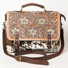 ADBGA423 American Darling Hand Tooled Hair-On Cowhide Genuine Leather Briefcase