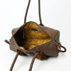 ADBGM356 Western Barrel Duffel Bag in Brown Leather with Turquoise Concho & Fringe - Handmade Travel Tote